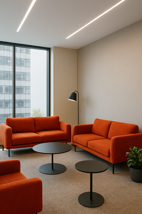 Breakout Lounge with Bold Upholstery