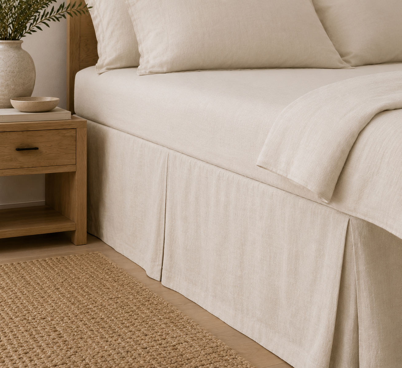 Bed Skirt — Linen Cream