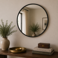 Black-Frame Mirror — Round