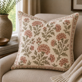 Block-Print Cushion — Floral