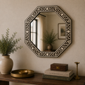 Bone-Inlay Mirror — Octagonal