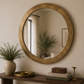 Brass-Frame Mirror — Round Large