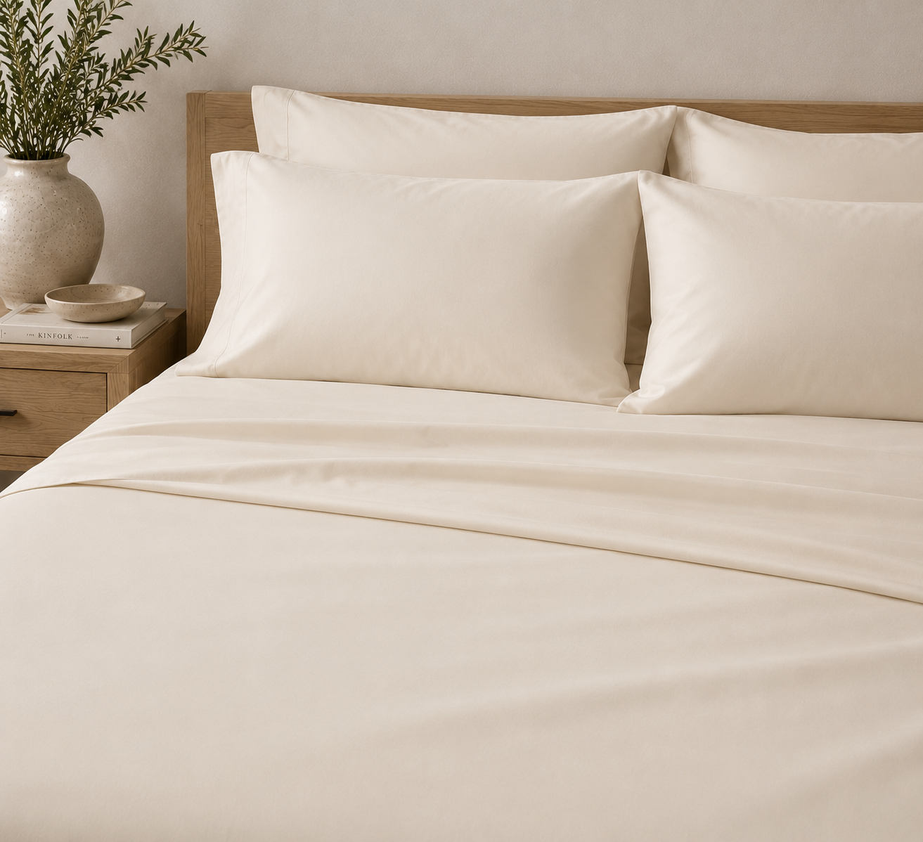 Cotton Sateen Sheet Set — Cream