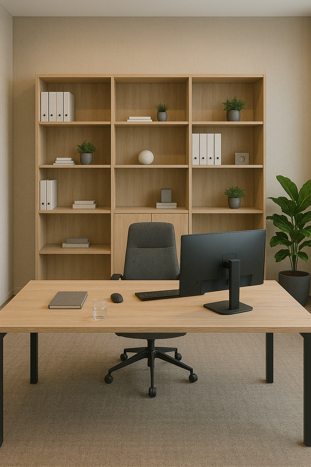 Private Office with Custom Shelving