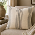 Hand-Loomed Cotton Cushion — Stripe