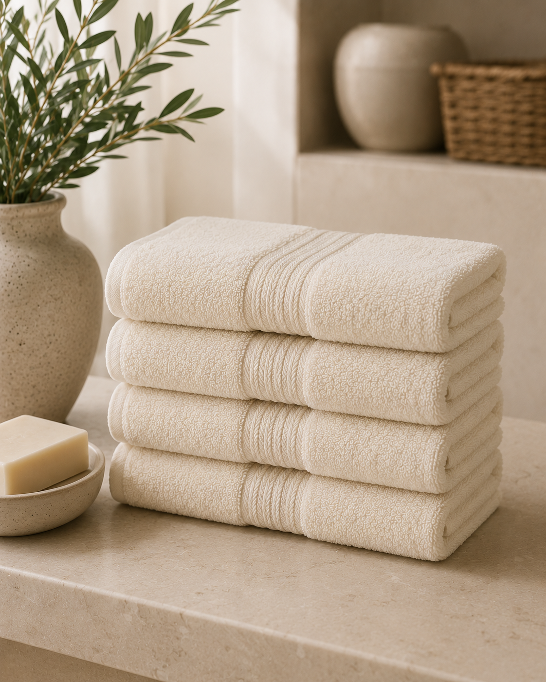 Hand Towel Set of 4 — Cream
