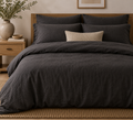 Linen Duvet Cover — Charcoal (Queen)