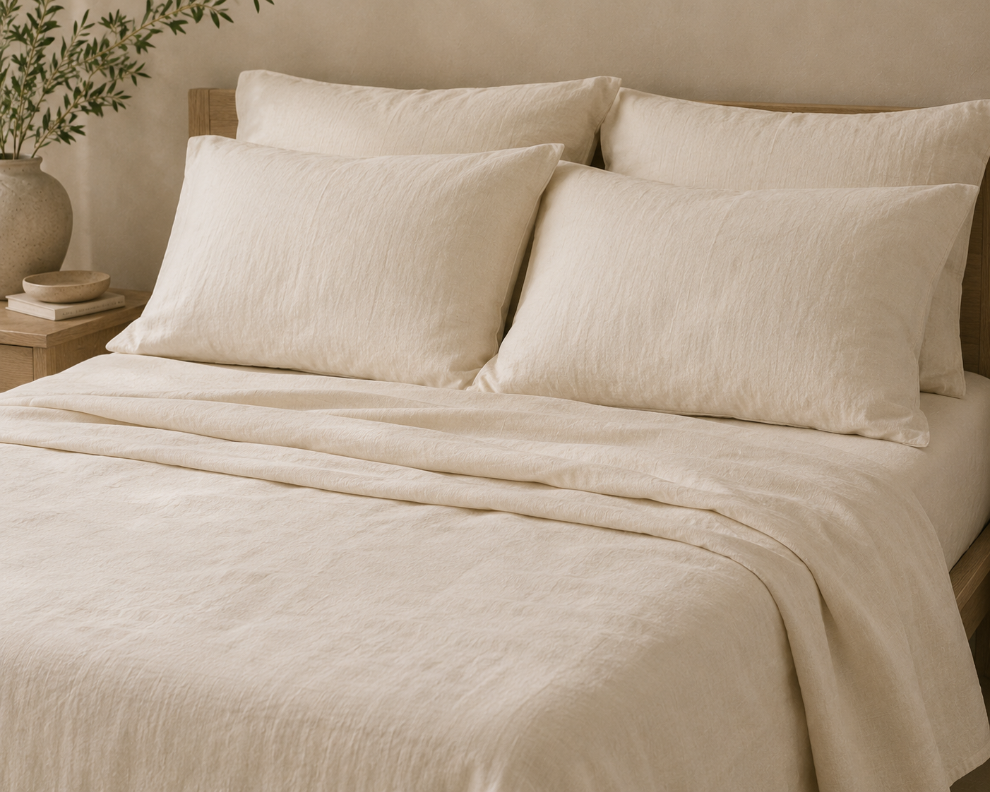 Linen Sheet Set — Cream (King)
