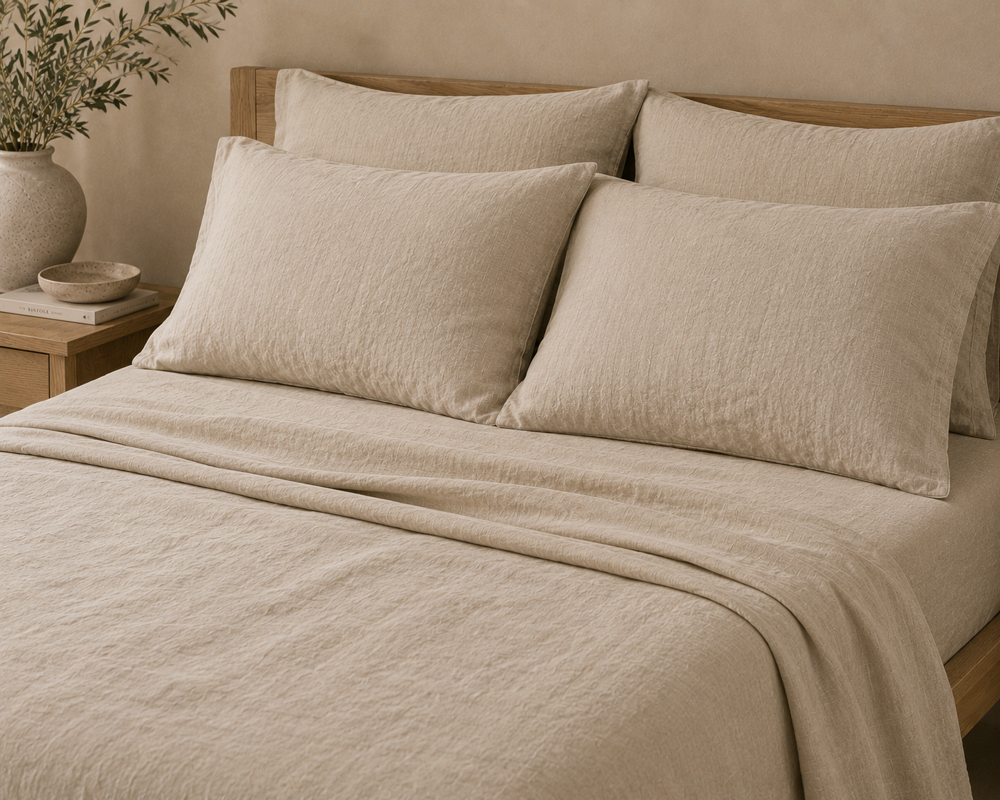 Linen Sheet Set — Sand (Queen)