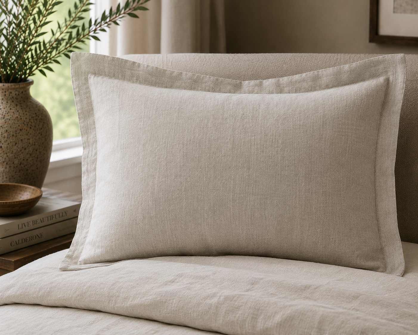 Sham Cover — Standard Linen Cream