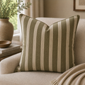 Striped Cushion — Olive & Sand