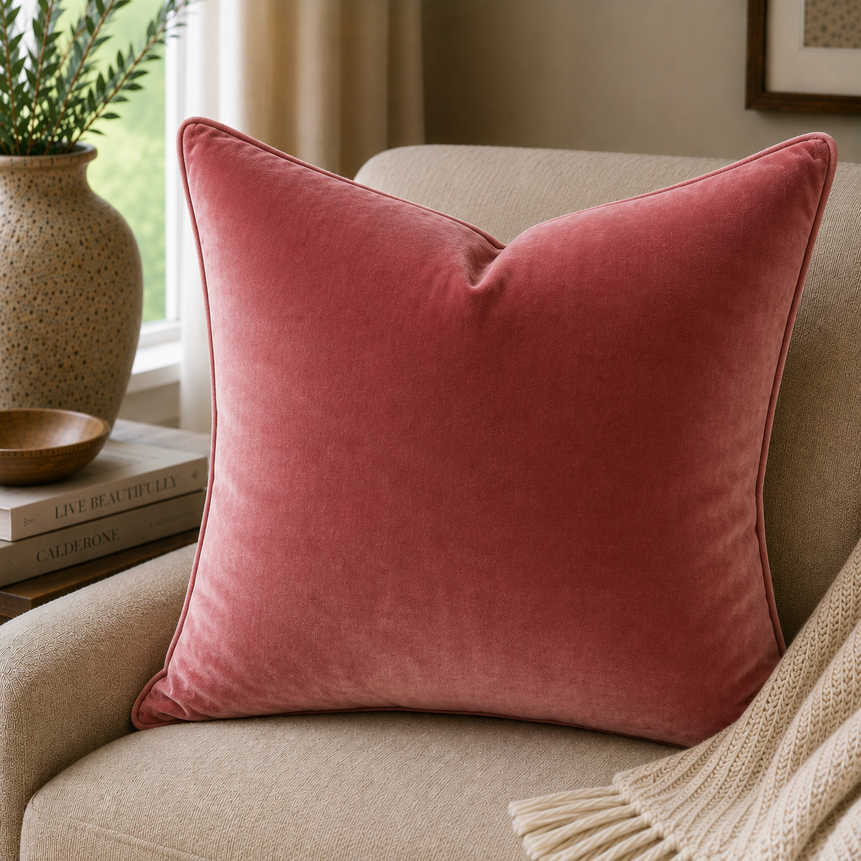 Velvet Cushion — Rose