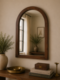 Walnut-Frame Mirror — Arched