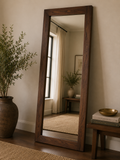 Walnut-Frame Mirror — Tall Rectangular